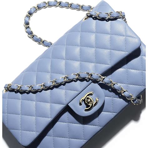 blue chanel bag with gold chain|vintage Chanel bag gold chain.